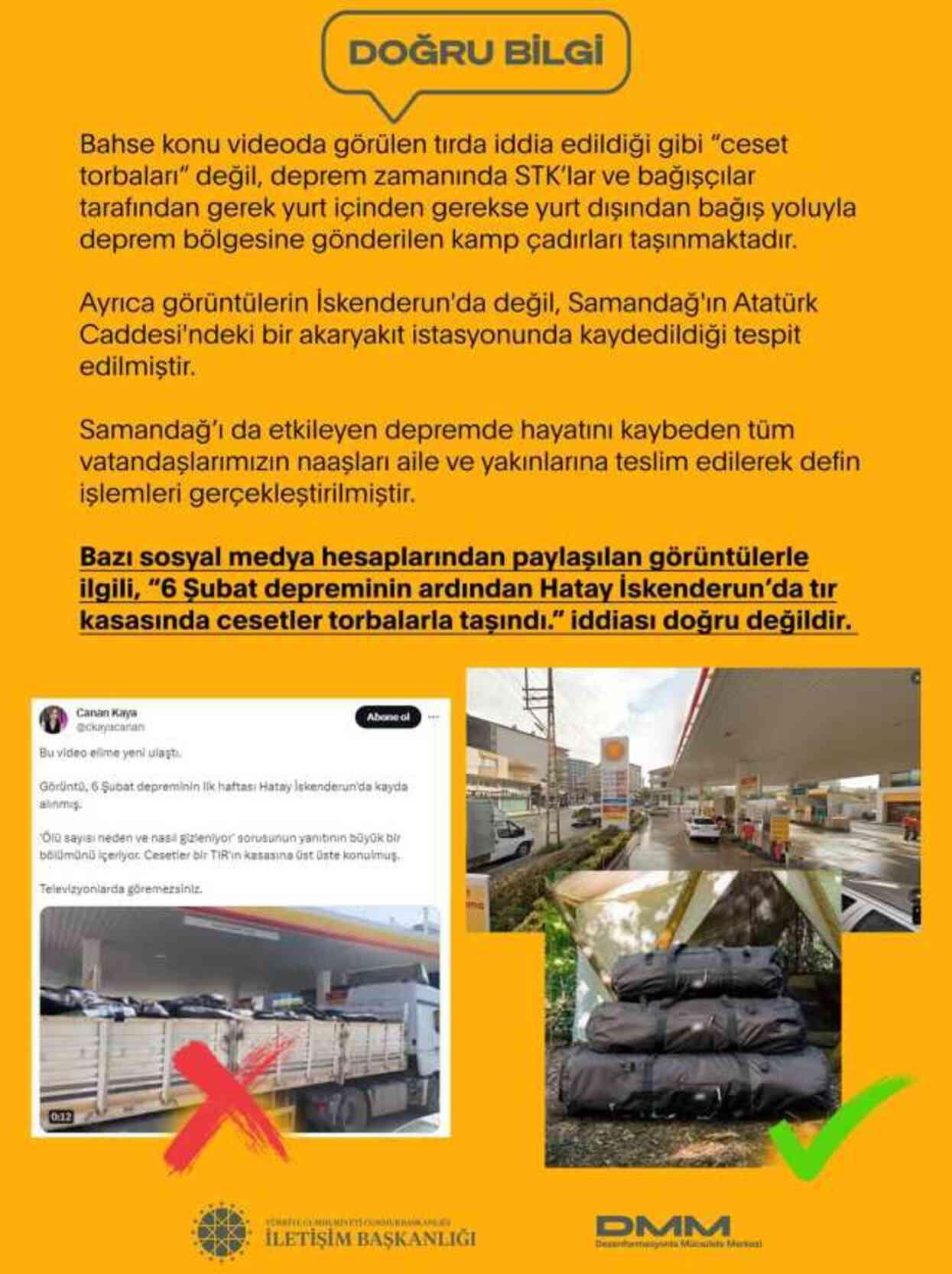 Hatay İskenderun'da tır kasasında cesetler taşındığı iddiası doğru değil