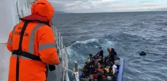 Yunan unsurları tarafından geri itilen 56 kaçak göçmen kurtarıldı