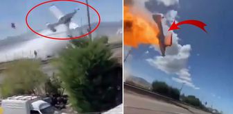 Elektrik direğine çarpan uçak alev alıp yere çakıldı! Pilot öldü, çevredeki 4 kişi yaralandı