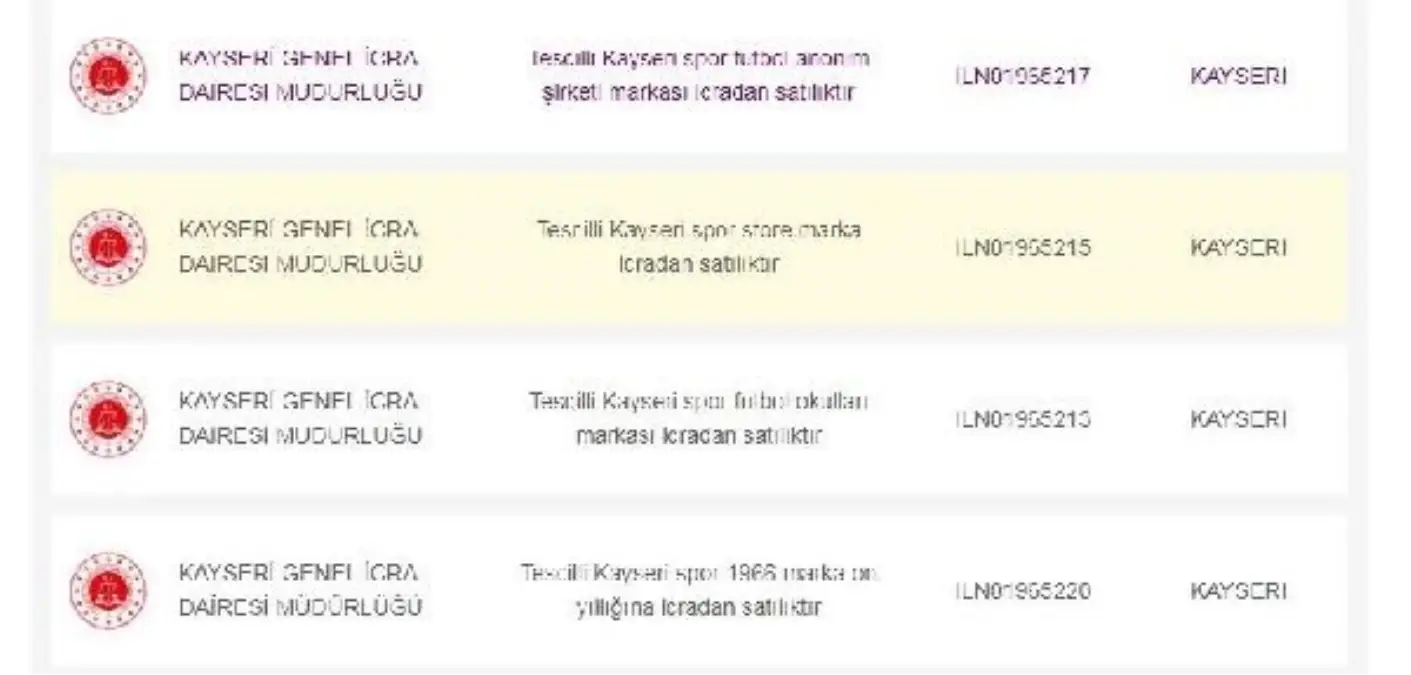 Kayserispor'un isim hakları icradan satışa çıkarıldı