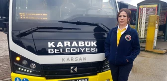 Karabük'ün tek kadın minibüs şoförü göreve başladı