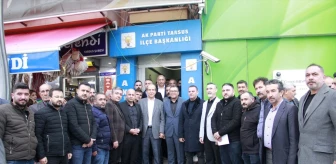 Cumhur İttifakı'nın Tarsus Belediye Başkan adayı Mahmut Tat, AK Parti İlçe Başkanlığına ziyarette bulundu