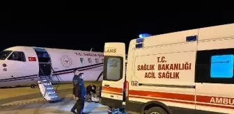 Mardin'de beyin kanaması geçiren yaşlı hasta ambulans uçakla Ankara'ya sevk edildi