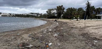 Bodrum'da Sağanak Sonrası Plajlarda Çöp Yığınları Oluştu