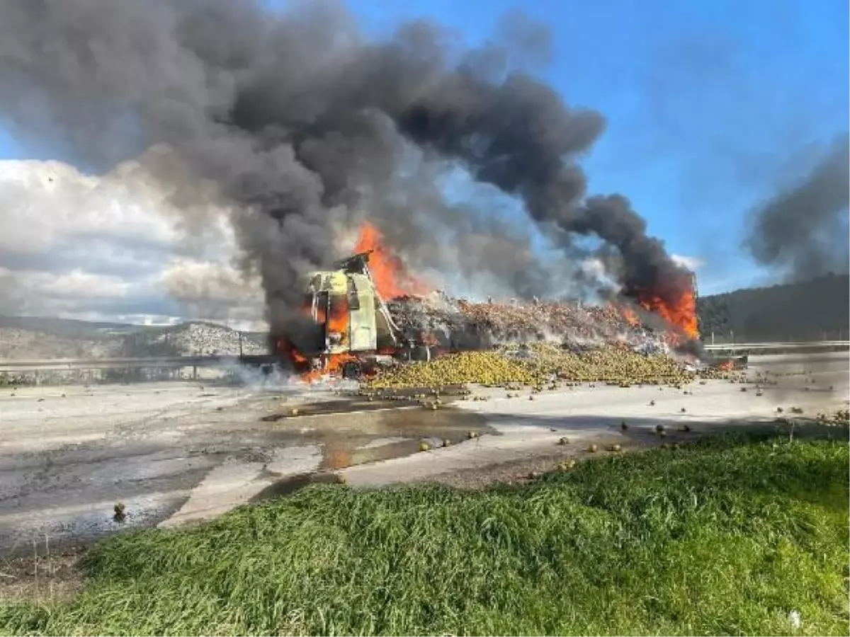 Mersin'de Narenciye Yüklü TIR Alev Aldı