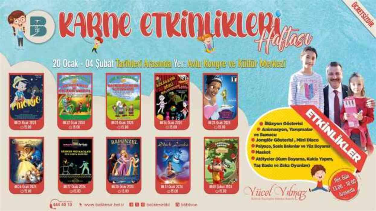 Çocuklar yarıyıl tatilinde eğlenceye doyacak Çocuklar yarıyıl tatilinde eğlenceye doyacak