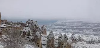 Kapadokya'ya Mevsimin İlk Karı Düştü