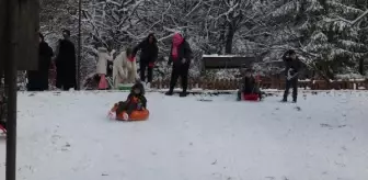 Bolu'da Karla Kaplı Gölcük Tabiat Parkı'na Tatilciler Akın Etti