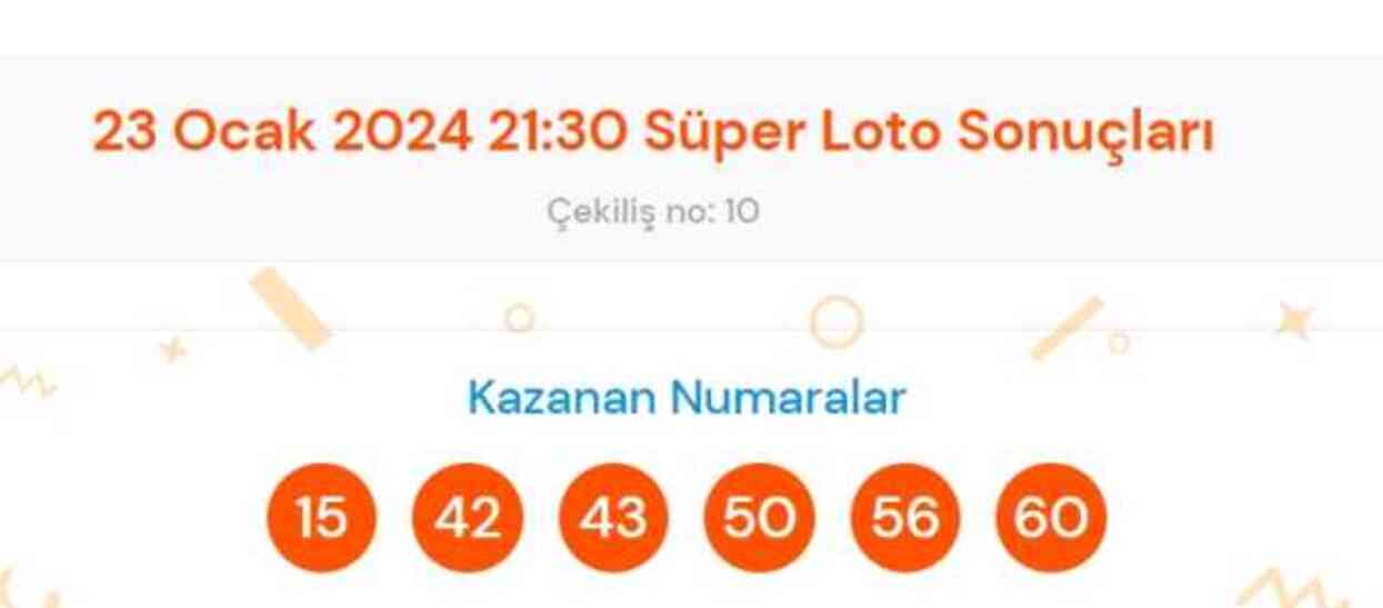 Süper Loto sonuçları açıklandı! 23 Ocak Süper Loto kazanan numaralar neler? Süper Loto sonuçlarına ne zaman, nereden bakılır?