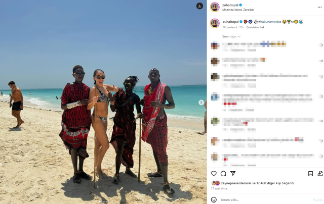 Güzel Oyuncu Zuhal Topal'ın Zanzibar Tatilinden Cesur Bikinili Pozları