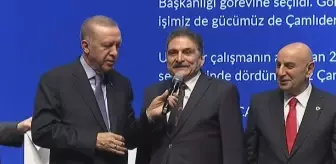 Toplantıya damga vuran anlar! Cumhurbaşkanı Erdoğan'ın mikrofon uzattığı adayın sözleri büyük alkış aldı