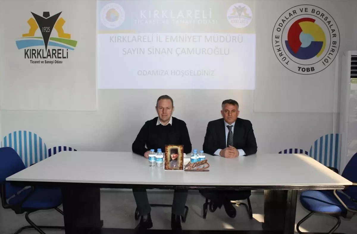 İl Emniyet Müdürü Sinan Çamuroğlu Kırklareli Ticaret ve Sanayi Odası Başkanı Soner Ilık'ı Ziyaret Etti