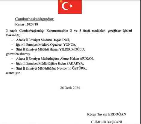 Iğdır Emniyet Müdürü kim oldu? 26 Ocak 2024 yeni Iğdır Emniyet Müdürü kim?