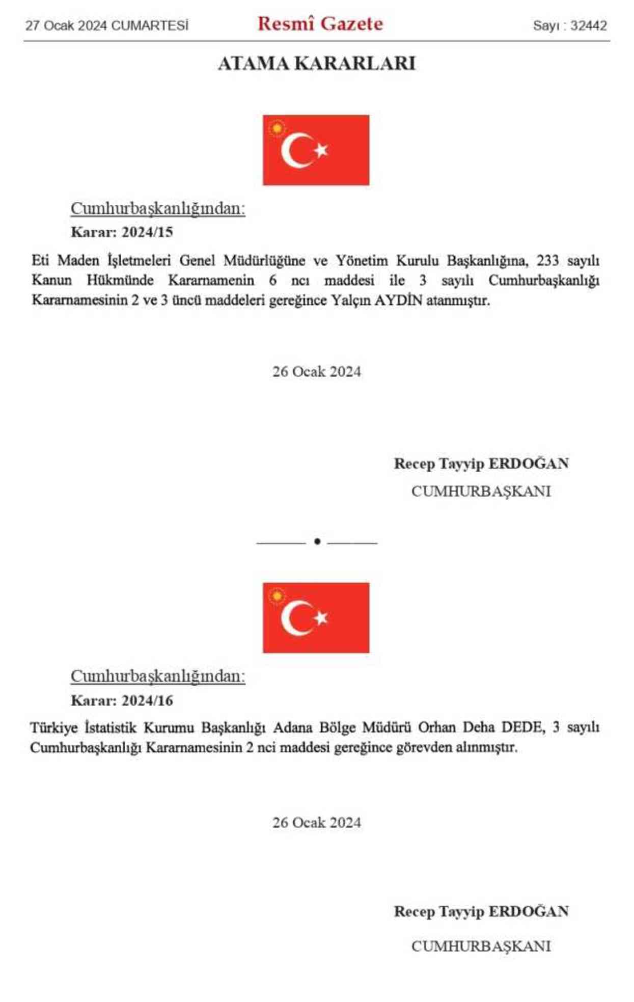 Kaymakamlar Kararnamesi yayınlandı! 27 Ocak 2024 hangi kaymakam nereye atandı?