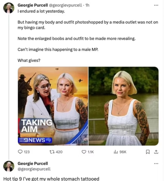 Avustralya'da bir haber kanalı ülkenin en genç milletvekilinin göğüslerini fotoşopla büyütüp yayınladı