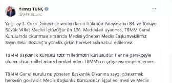 Adalet Bakanı Yılmaz Tunç'tan Meclis Başkanlık Divanına Saygı Çağrısı