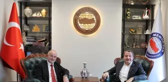 OMÜ Rektörü Yavuz Ünal, Memur-Sen Genel Başkanı Ali Yalçın'ı ziyaret etti