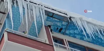 Tatvan'da Dondurucu Soğuklar: Sarkıtların Boyu 2 Metreyi Buldu