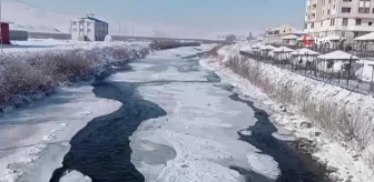 Erzurum'da Aras Nehri dondu