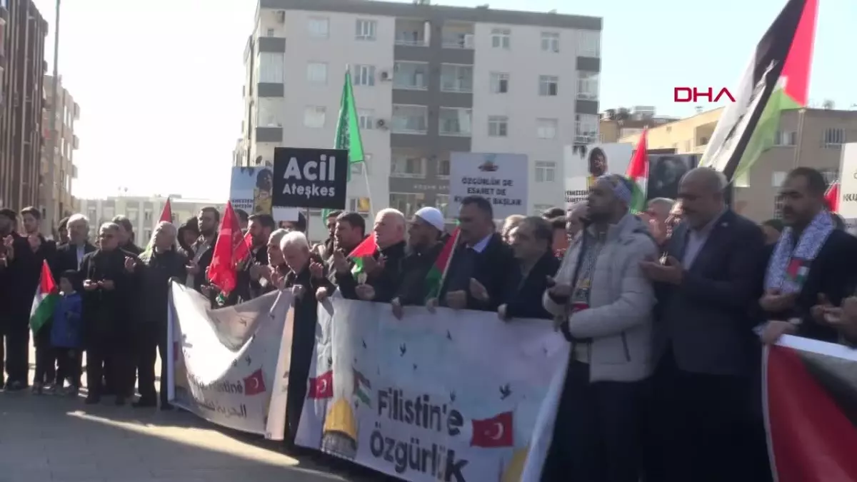 Mardin'de İsrail Protestosu ve Filistin'e Destek Yürüyüşü