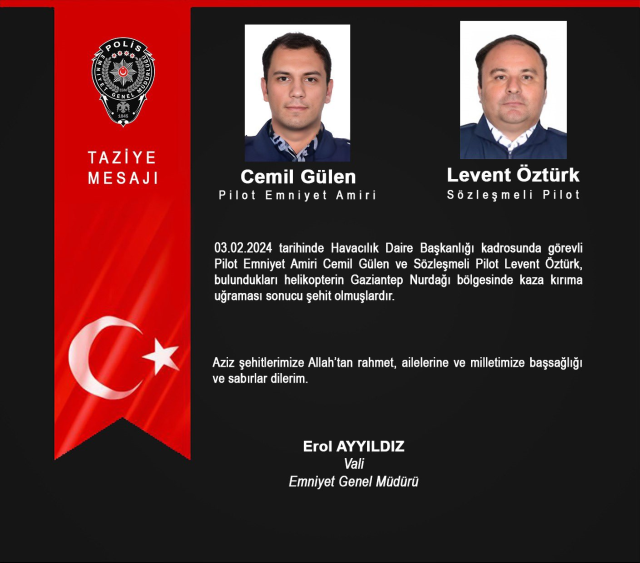 Gaziantep'te helikopter kazası: 2 polisimiz şehit oldu, 1 teknisyenimiz yaralandı