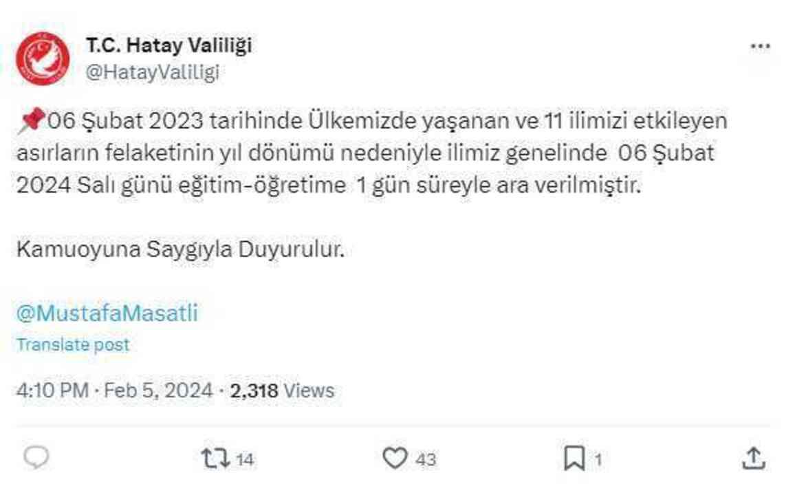 6 ŞUBAT'TA ADIYAMAN'DA OKULLAR TATİL Mİ? YARIN HANGİ İLLERDE OKULLAR TATİL OLACAK?