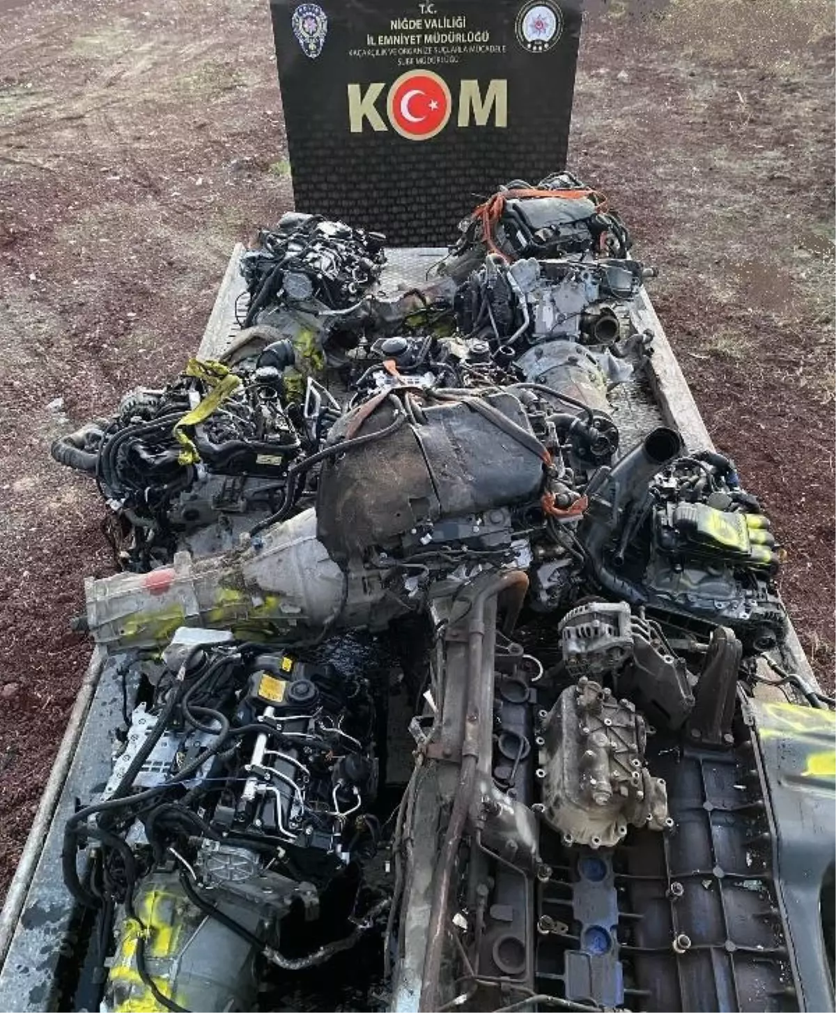 Niğde'de 4 Milyon TL Değerinde 27 Araç Motoru Ele Geçirildi