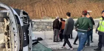 Takla atan otomobilden sağ kurtuldular