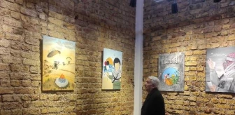 Tophane'de Filistin konulu resim sergisi açıldı