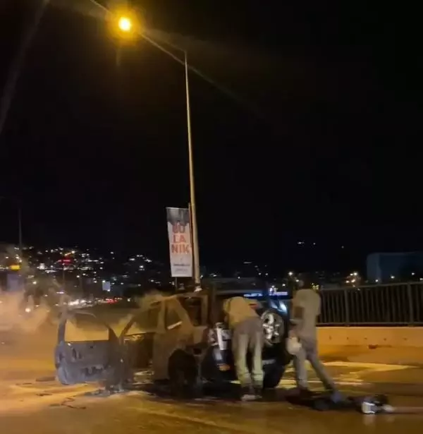 Bursa'da motoru tutuşan cip kullanılamaz hale geldi