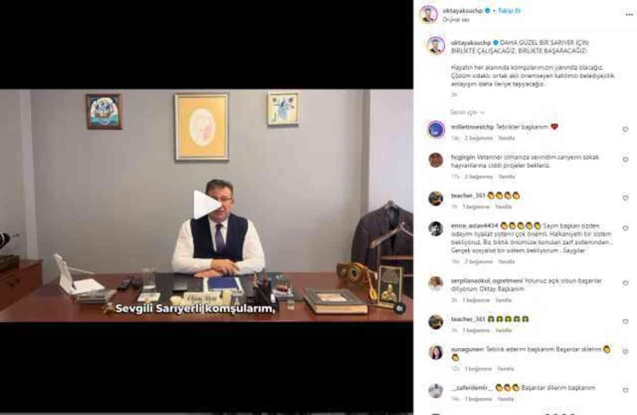 Instagram hesabından yaptığı açıklama Instagram hesabından yaptığı açıklama