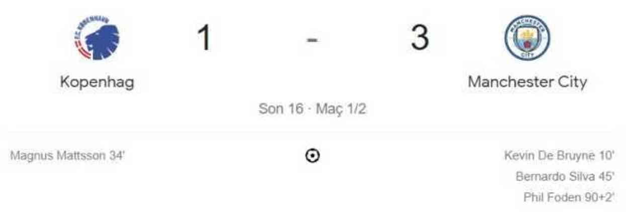 Kopenhag - Manchester City maçı kaç kaç, bitti mi? MAÇ SKORU! Kopenhag - Manchester City maçı kaç kaç, canlı maç skoru!