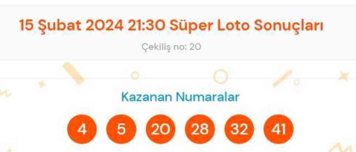 Süper Loto sonuçları açıklandı! 15 Şubat Süper Loto kazanan numaralar neler? Süper Loto sonuçlarına ne zaman, nereden bakılır?