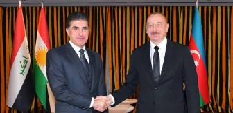 Azerbaycan Cumhurbaşkanı İlham Aliyev, Irak Kürt Bölgesel Yönetimi Başkanı Neçirvan Barzani ile görüştü
