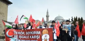 Erzurum'da Sağlık Çalışanları İsrail'in Gazze Saldırılarını Protesto Etti