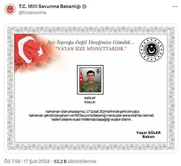 Pençe Kilit Operasyonu bölgesinde çıkan çatışmada 1 askerimiz şehit oldu, 6 terörist etkisiz hale getirildi