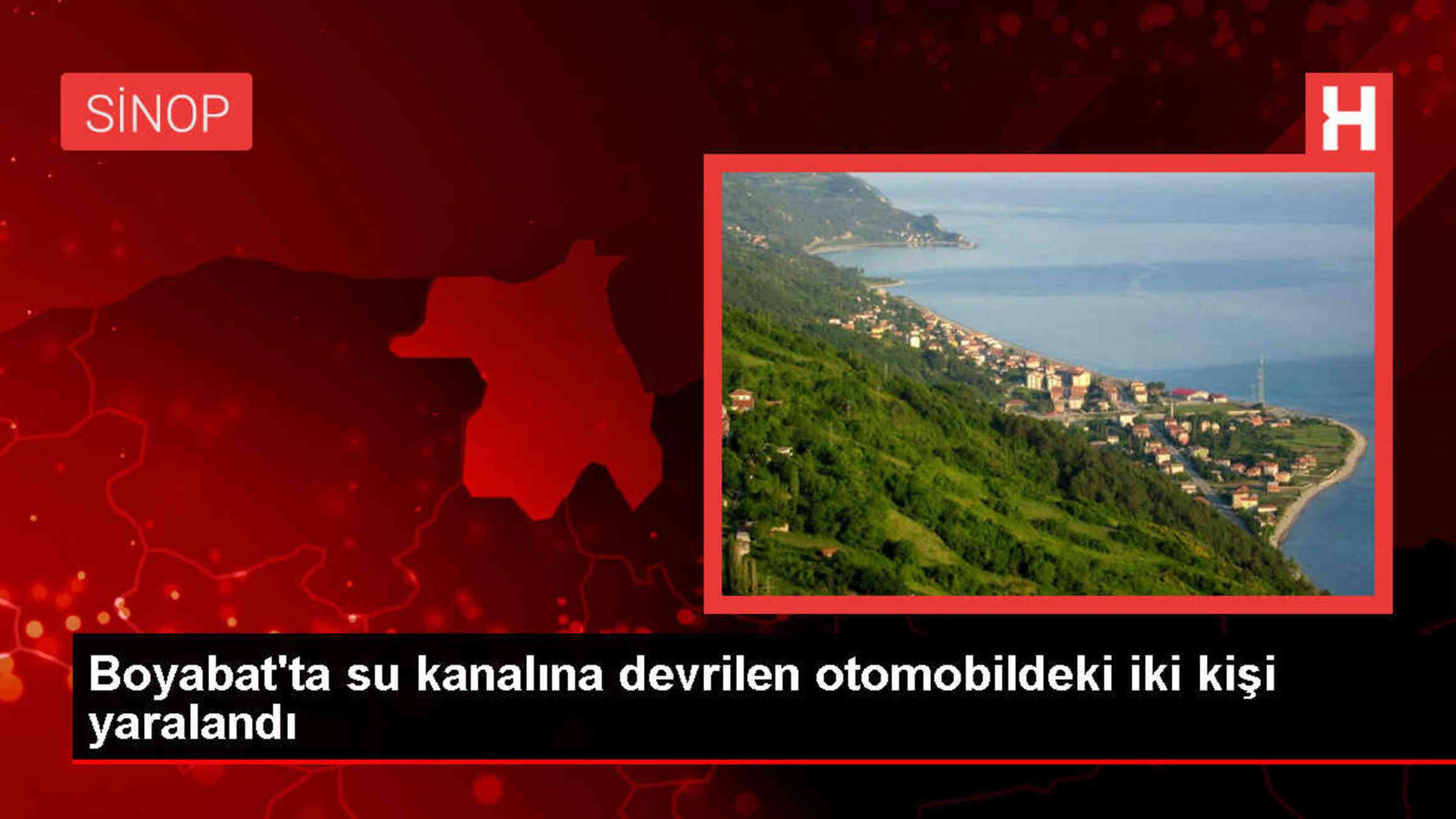 Sinop'ta otomobil su kanalına devrildi, 2 kişi yaralandı