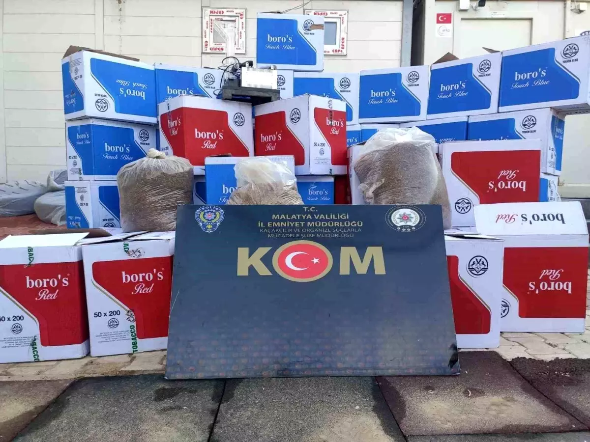 Malatya'da Gümrük Kaçağı Makaron ve Tütün Ürünleri Ele Geçirildi