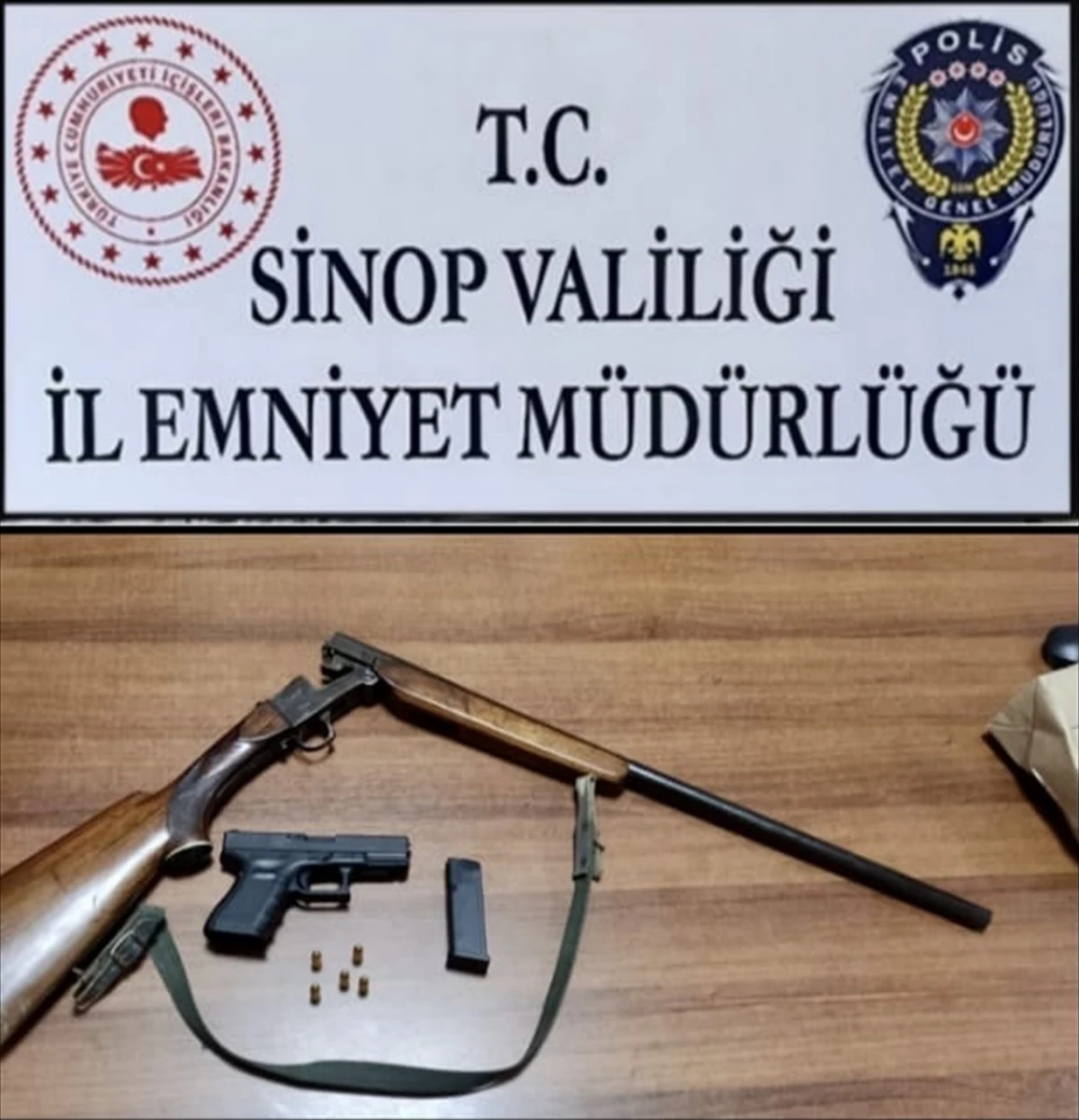Sinop'ta ruhsatsız tüfek ve tabanca ele geçirildi