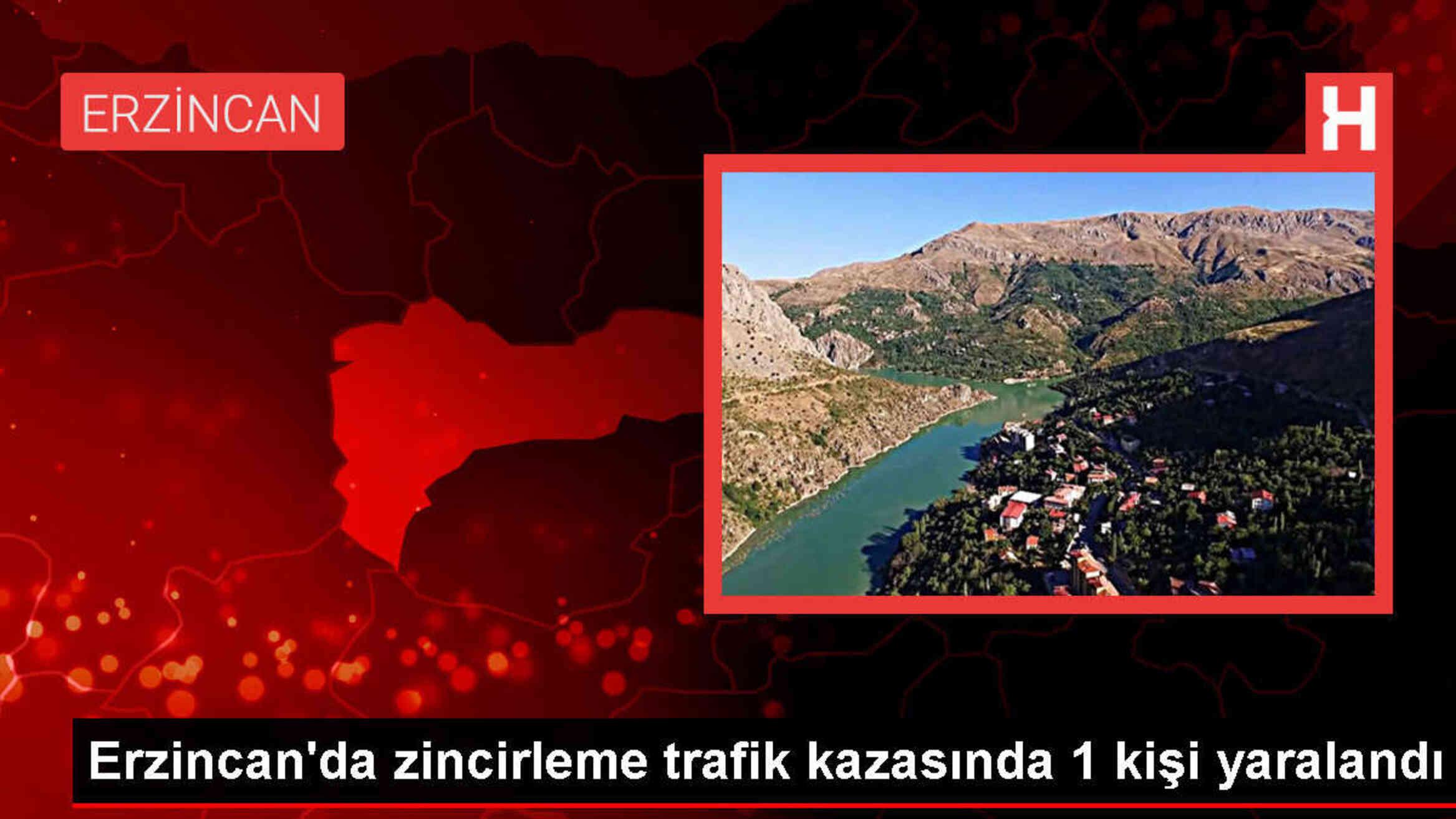 Erzincan'da 8 aracın karıştığı zincirleme trafik kazasında 1 kişi yaralandı