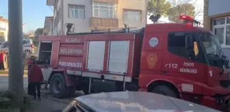 Merdiven boşluğunda çıkan yangın korkuttu