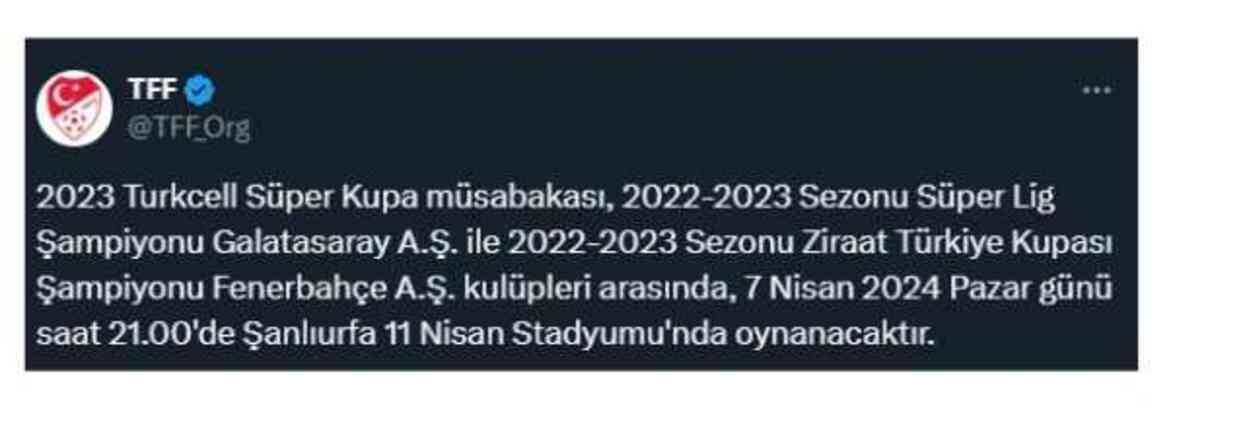 Süper Kupa finali ne zaman, saat kaçta? Süper Kupa finali nerede oynanacak?