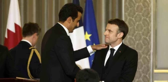 Fransa Cumhurbaşkanı Macron ve Katar Emiri Al Thani bir araya geldi