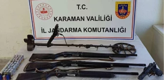 Karaman'ın Ermenek ilçesinde çalıntı ve kaçak silahlar ele geçirildi