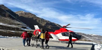 Van'ın Başkale ilçesinde hamile bir kadın ambulans helikopterle hastaneye sevk edildi