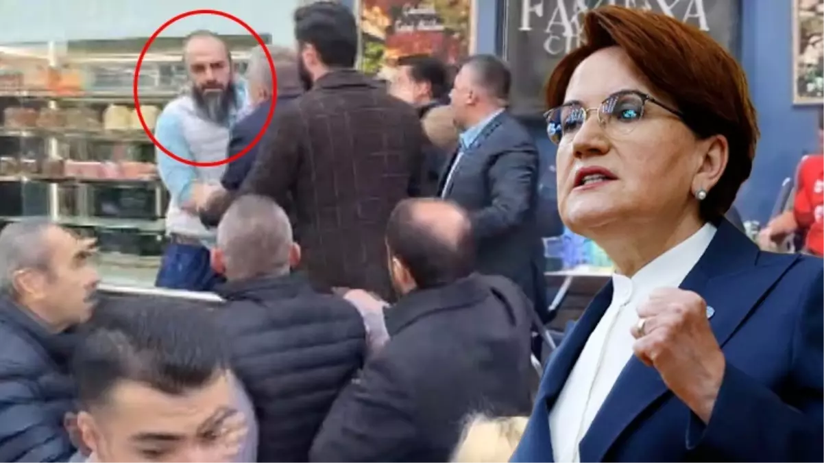 Akşener'in esnaf ziyaretinde arbede! Yeniden Refahlı bir kişi pankart asmak isteyince ortalık karıştı