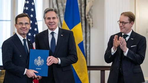 İsveç Başbakanı Ulf Kirstersson ve ABD Dışişleri Bakanı Antony Blinken