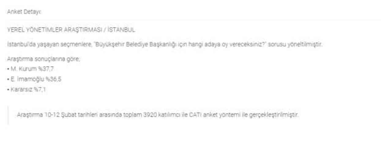 ORC Yerel Seçim anketlerine göre hangi aday önde? 'Büyükşehir Belediye Başkanlığı için hangi adaya oy vereceksiniz İmamoğlu mu Kurum mu?'