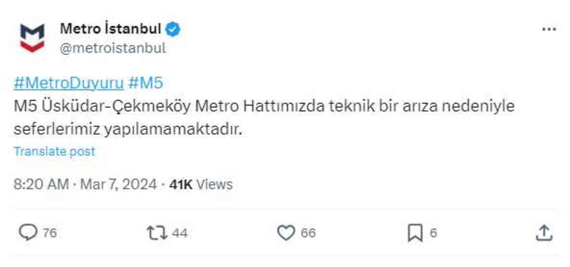 Üsküdar-Çekmeköy metro hattı seferleri iptal mi oldu?