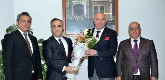 Erzurum Vergi Dairesi Başkanı Selahattin Atabek, Erzurum Ticaret ve Sanayi Odası'nı ziyaret etti